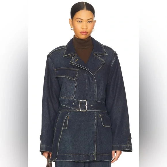 NWT Free People Closed Denim Trench Jacket - Picture 3 of 8